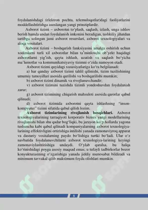 Axborot Tizimlari (O‘quv qo‘llanma) 8