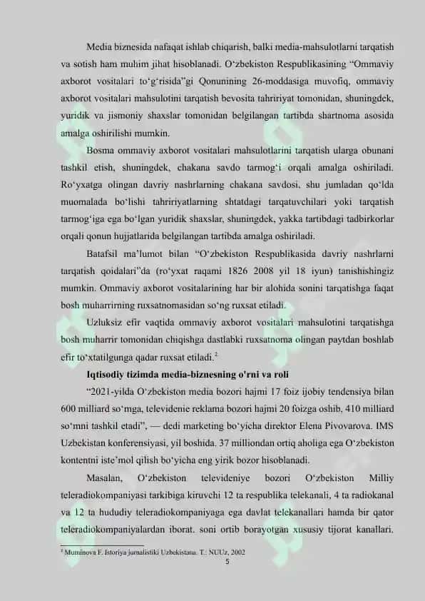 MEDIABIZNESDA INQIROZGA QARSHI CHORALAR 5