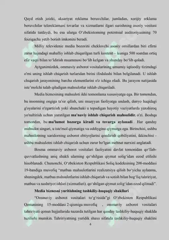 MEDIABIZNESDA INQIROZGA QARSHI CHORALAR 6