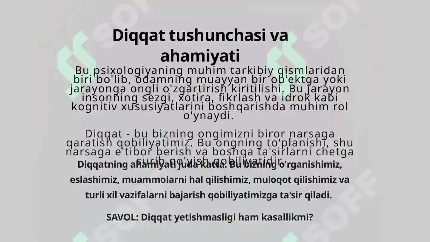 Diqqat sezgi idrok 2