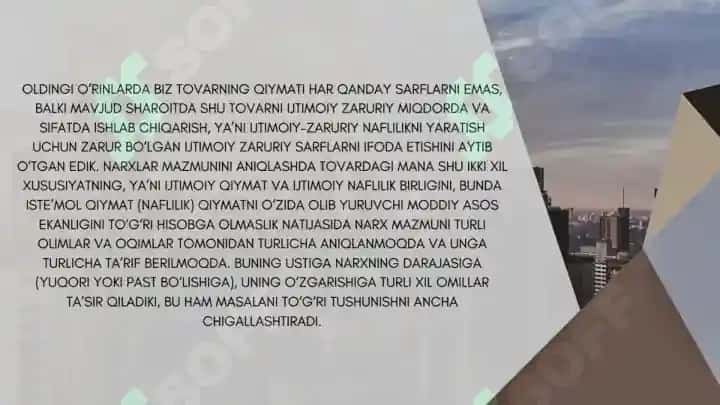 Narxning mohiyati va shakllanish xususiyatlari 3