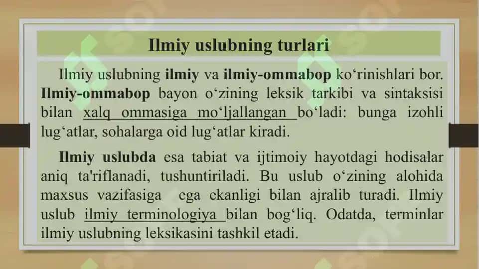 Ilmiy uslubning xususiyati va uslublari 7