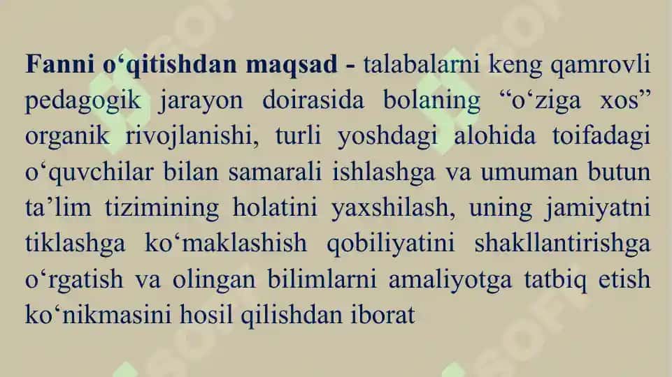 Davolash pedagogikasi fan va fan sifatida. Davolash pedagogikasining konseptual apparati 6