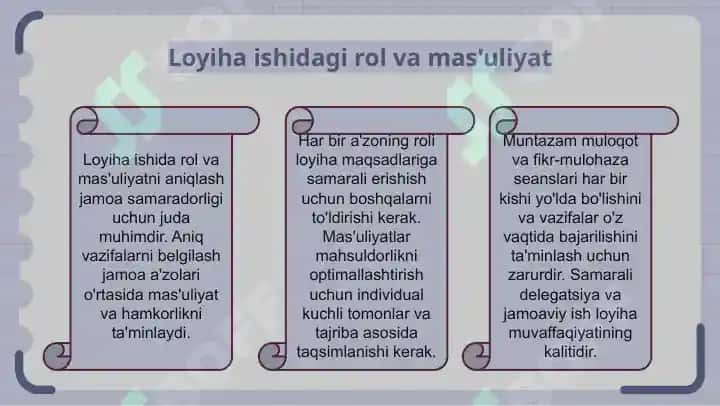 Loyiha ishlaridan foydalanish 6