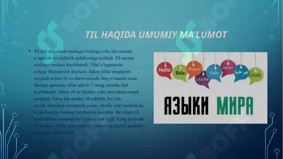 Til va uning ramzlar tizimi 3