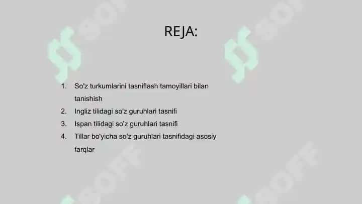 Turli tillarda so’z turkumlarini tasniflash tamoyillari 2