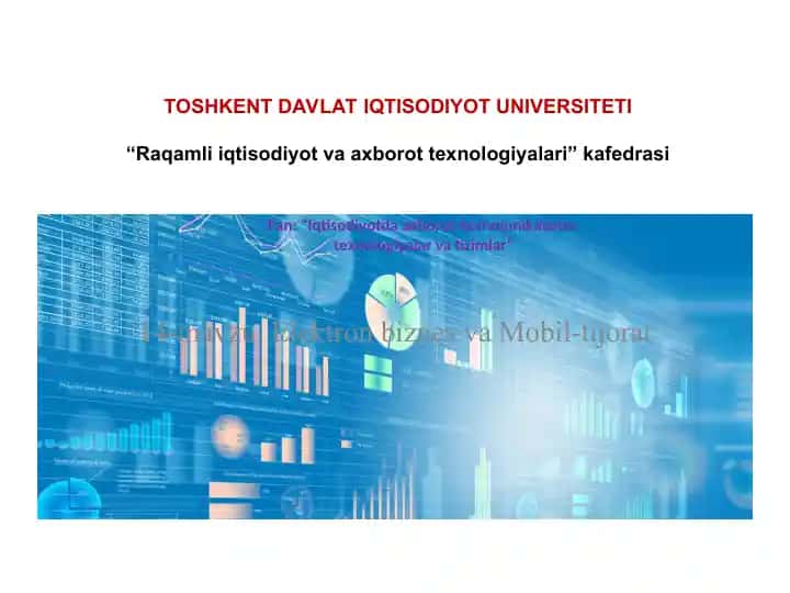 Elektron biznes va Mobil-tijorat