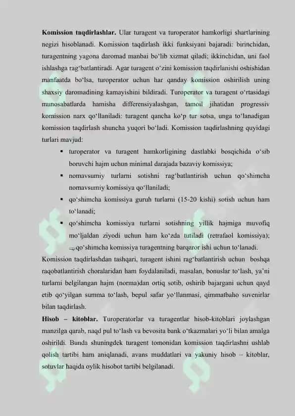 Xalqaro turizmda turistik sayohatlarni tashkil etish 7