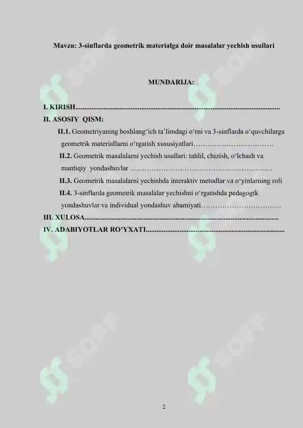 3-sinflarda geometrik materialga doir masalalar yechish usullari 2