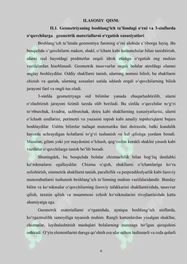 3-sinflarda geometrik materialga doir masalalar yechish usullari 6