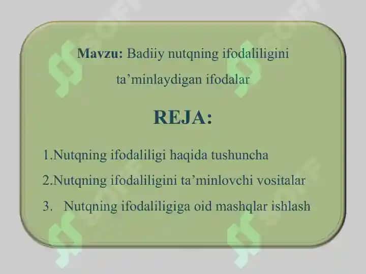 Badiiy  nutqning  ifodaliligini ta'minlaydigan ifodalar 2