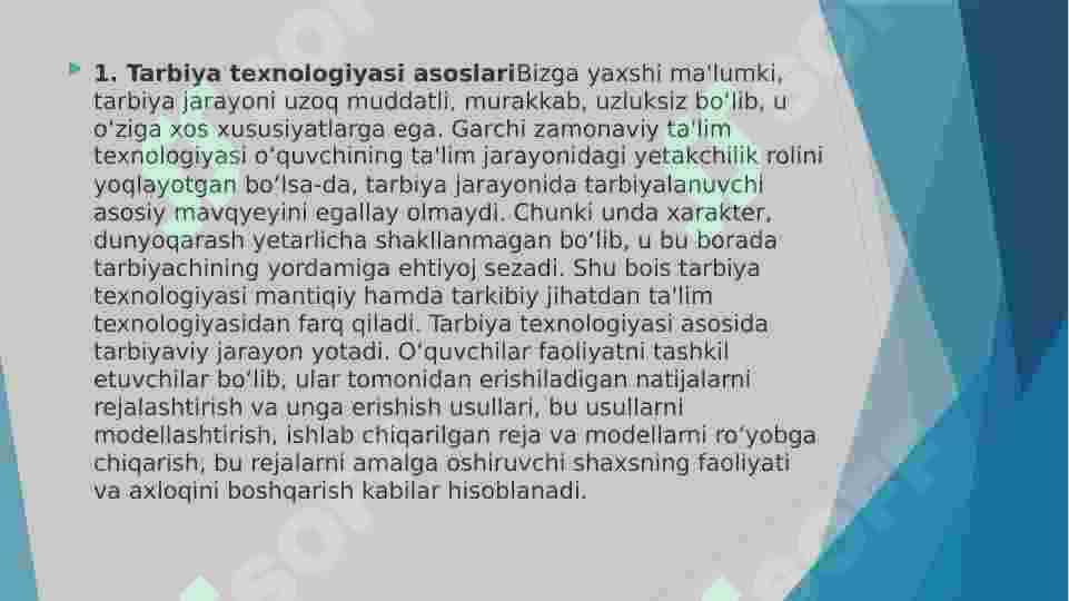 TARBIYA SAN`ATI VA TEXNOLOGIYASI 2