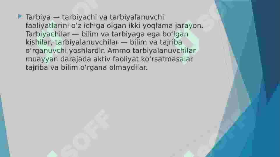 TARBIYA SAN`ATI VA TEXNOLOGIYASI 3