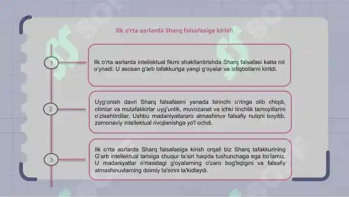 Ilk o‘rta asr Sharq falsafasi va uyg‘onish davri 3