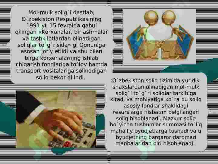 Yuridik va jismoniy shaxslardan olinadigan Mol-mulk solig'i 3