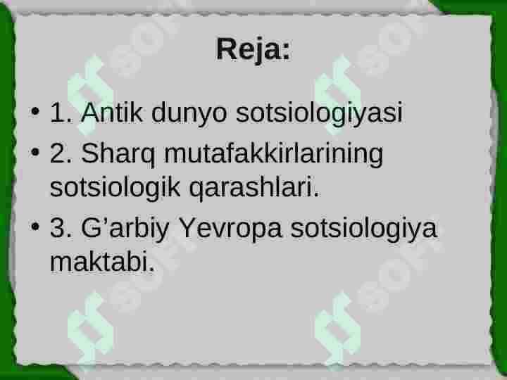Sharq mutafakkirlarining sotsiologik qarashlari 2