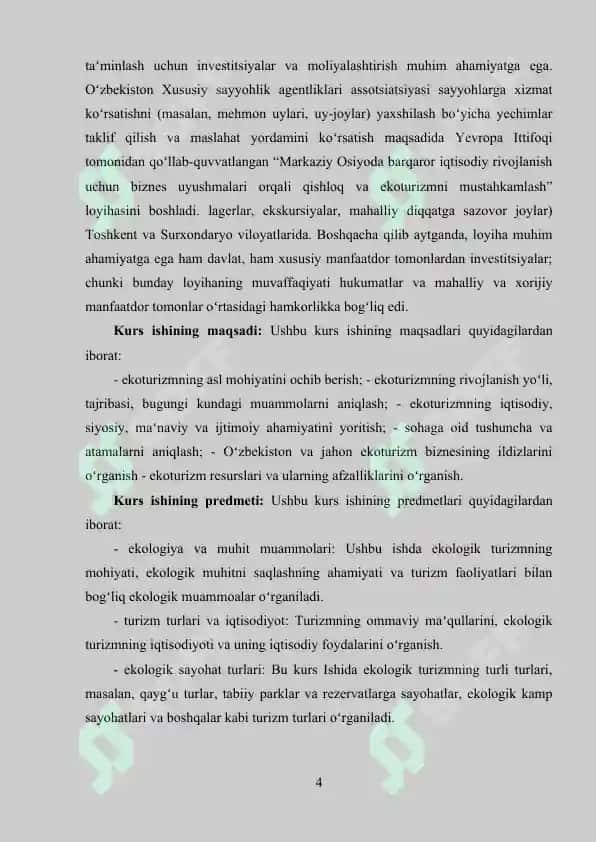 Ekologik turizm turlari 4