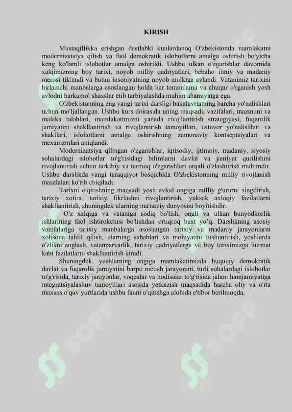 O'zbekistonning eng yangi tarixi fanidan ma'ruzalar 2