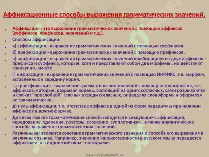 Грамматическая форма средства выражения грамматических значений слова 3