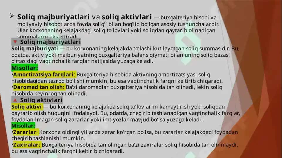 BO’YICHA KECHIKTIRILGAN SOLIQLARNI DASTLABKI TAN OLISH 5