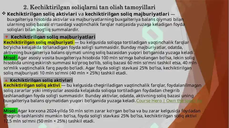 BO’YICHA KECHIKTIRILGAN SOLIQLARNI DASTLABKI TAN OLISH 6