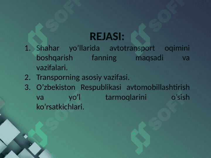 Transport oqimlarining vujudga kelishi. 2