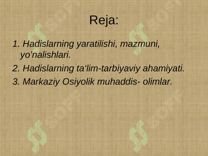 Hadis ilmining mazmuni 2