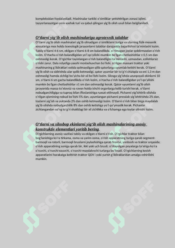 Qishloq xo'jaligi mashinalari testlar javoblari 7