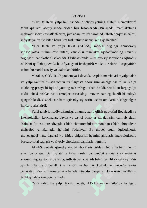 Yalpi talab yalpi taklif modeli 3