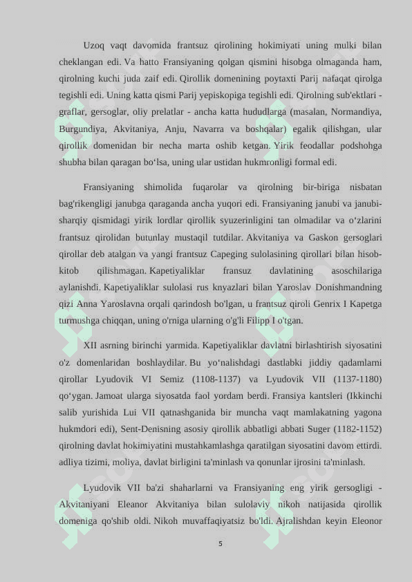 11—15-asrlarda Fransiya 5