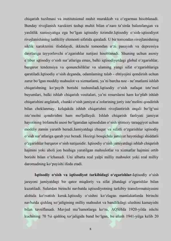 Iqtisodiy o'sishning Xarrod modelining ahamiyati 8