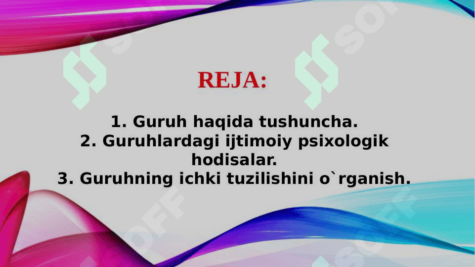 Guruh tuzishning determinantlari 2