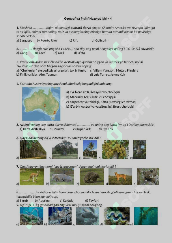7-SINF GEOGRAFIYA NAZORAT ISHI TO'PLAMI 8