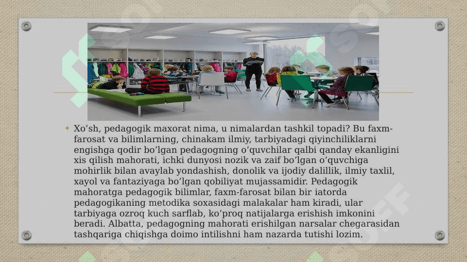 Tarbiyaviy ishlarni tashkil etishda senariy tuzish metodi 8