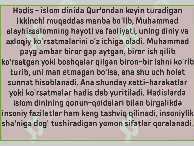 Hadisi Sharifda ta‘lim-tarbiyaning yoritilishi 2