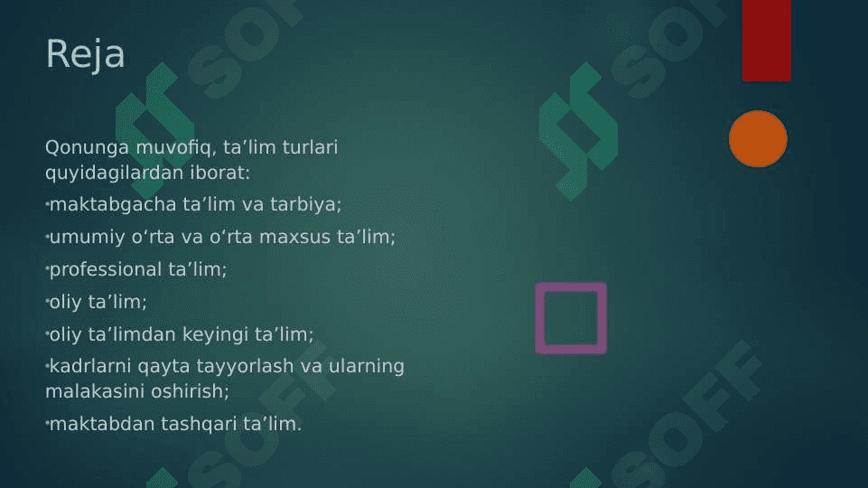 O`zbekiston Respublikasini ta’lim to`g`risidagi qonuni 3