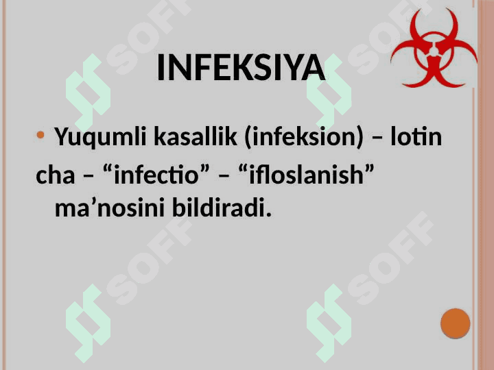 Yuqumli kasalliklar haqida tushuncha. 2