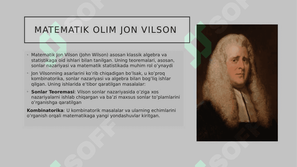Vilson teoremasi 3