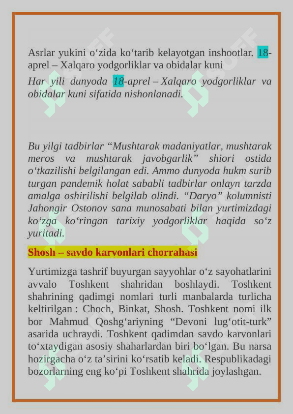 Tarixiy obidalar haqida ma'lumot 2