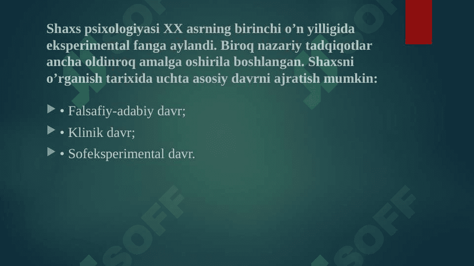 Shaxs psixologiyasi faniga kirish 3