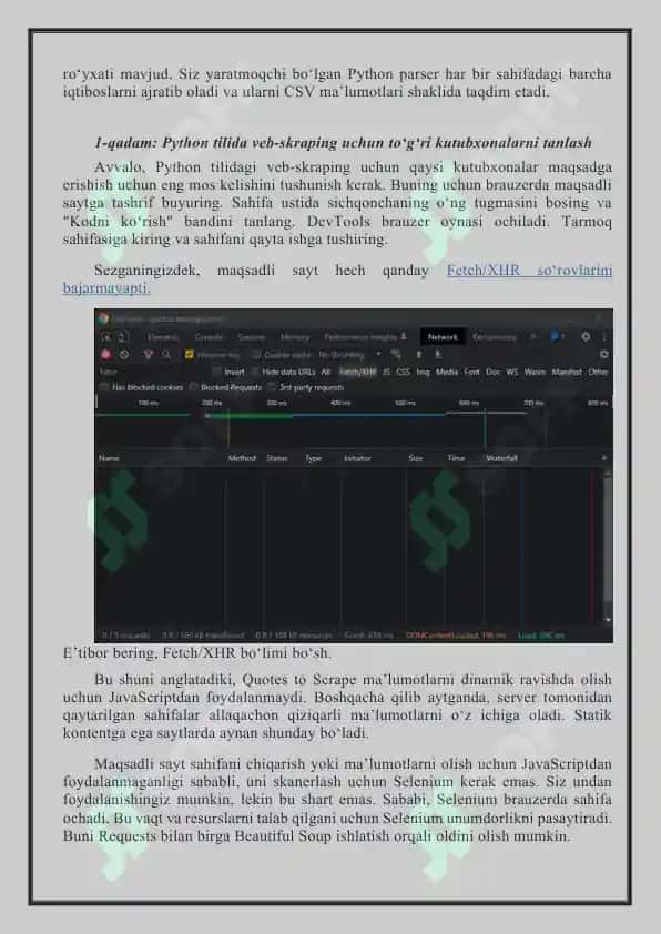 Pythonda ma’lumotlarni yig‘ish (Web Scraping) va API bilan ishlash. 5