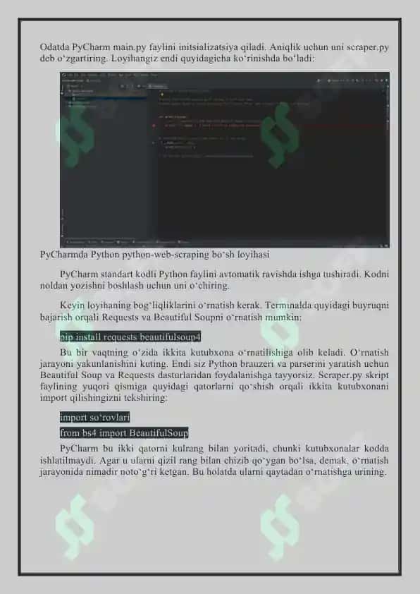 Pythonda ma’lumotlarni yig‘ish (Web Scraping) va API bilan ishlash. 7