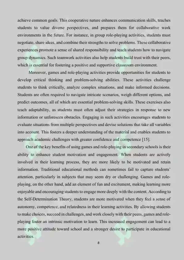 The Role of Games and Role-Playing in Teaching English in Secondary Schools 8