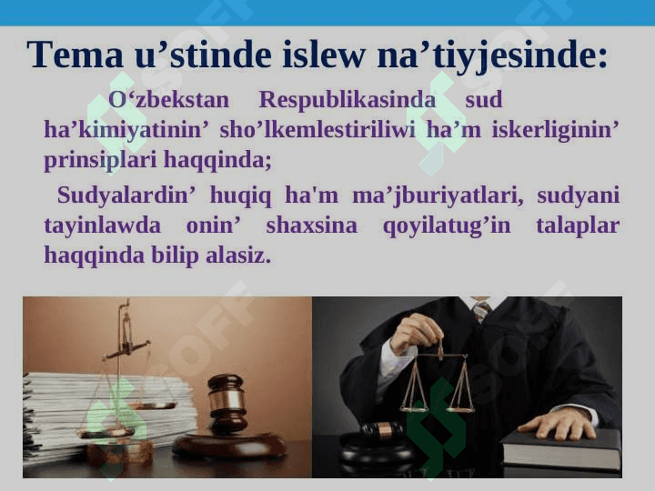O‘ZBEKSTAN RESPUBLIKASININ’  SUD SISTEMASI 2