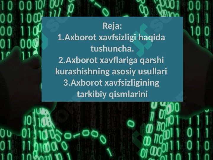 Axborot xavfsizligining asosiy tushunchalari 2
