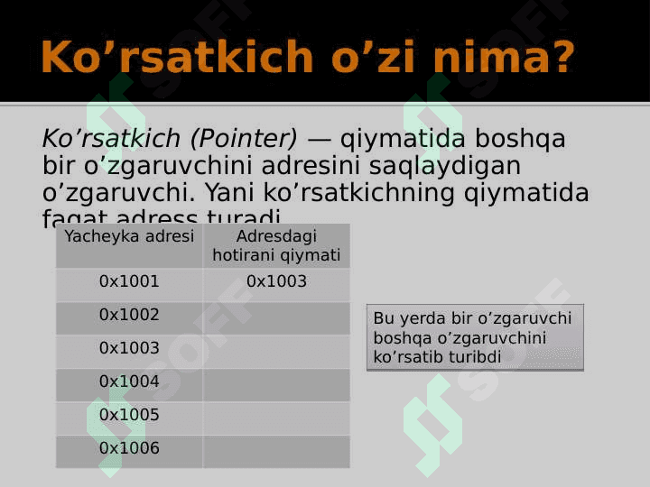 C/C++: Ko’rsatkichlar (Pointers) 2