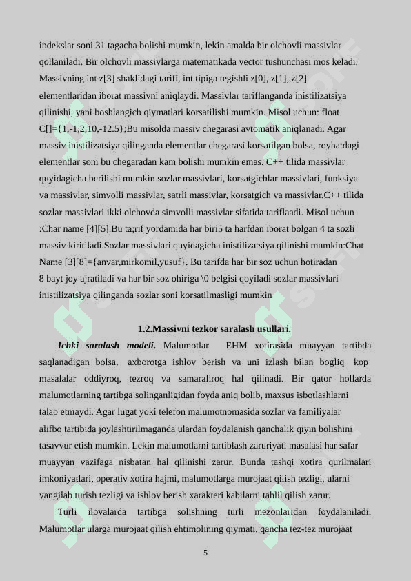 Massivlarni saralash usullari 5