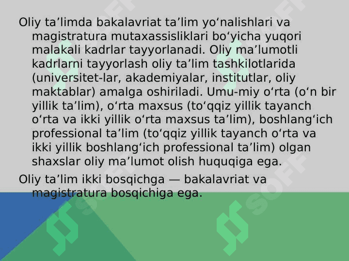 OLIY VA O‘RTA MAXSUS TA’LIMNING RIVOJLANISHI 3