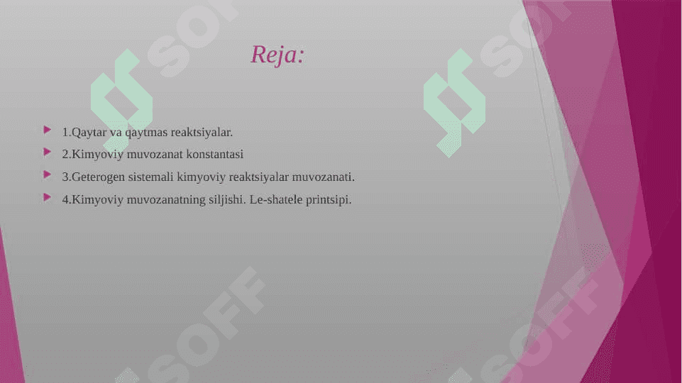 Kimyoviy muvоzаnаtgа оid tаjribаlаr bаjаrish. 2