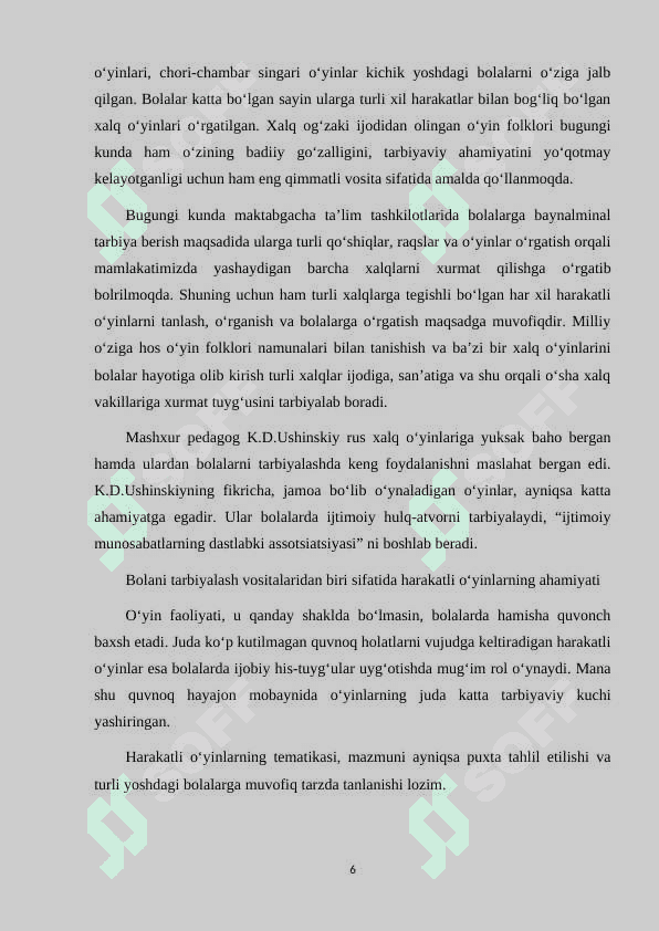 O'YIN VOSITASIDA FIDOYILIK TARBIYASI 6